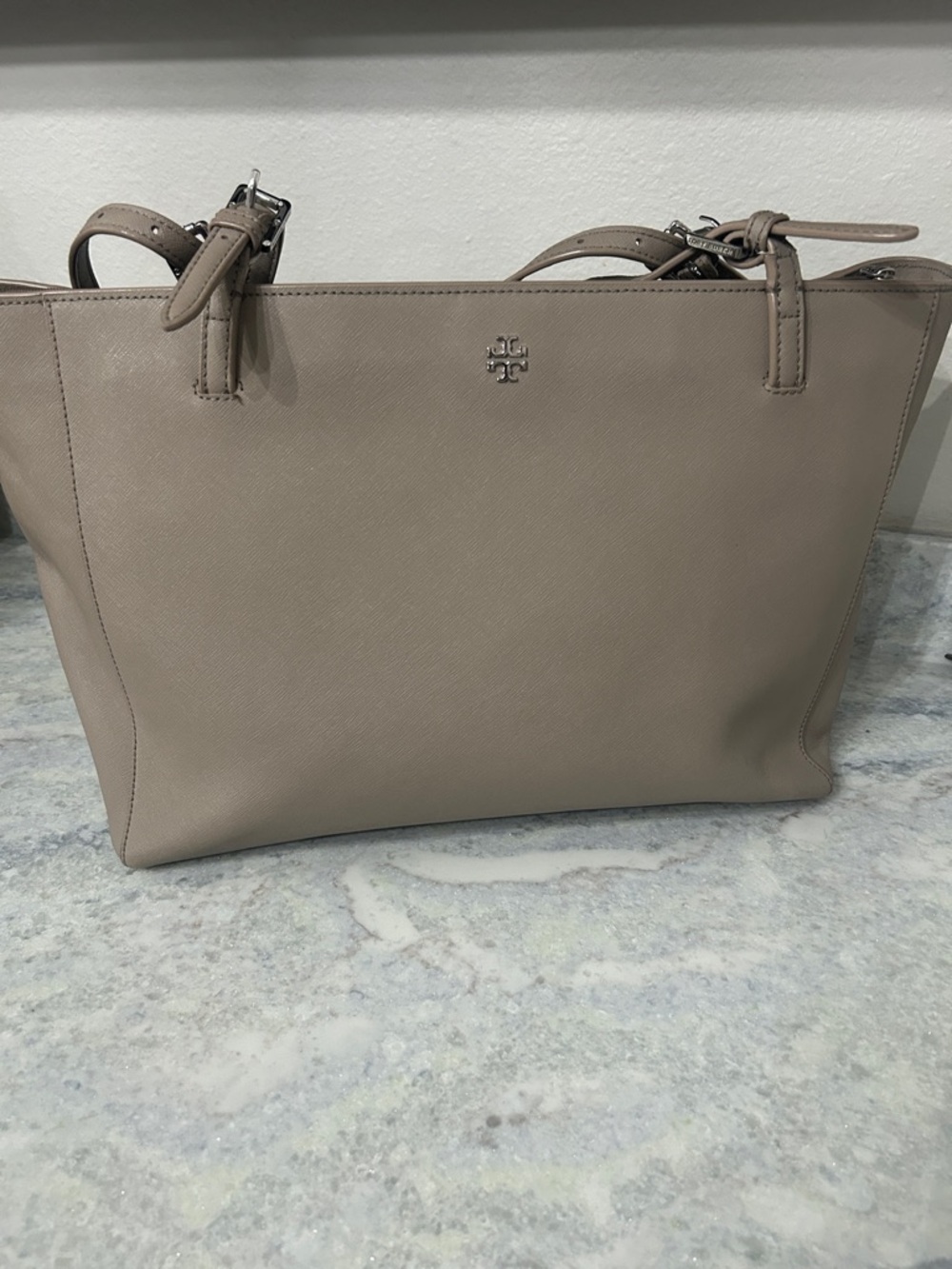 Tory Burch Taupe Leather Tote